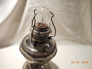 Antique B&H Bradley - Hubbard Converted Oil Lamp with Shade 3
