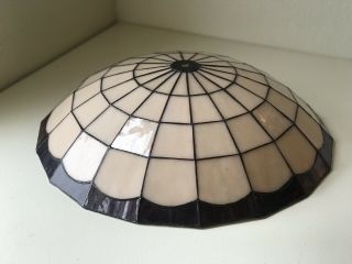 Tiffany Style Lamp Shade Purple Stained Glass 18”