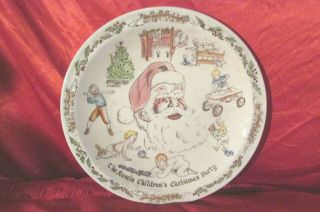 Vintage Vernon Kilns Santa Claus Plate The Austin Children 