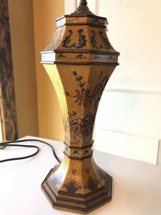 Vintage Rare Wildwood Lamp Co.  Hand Painted Wood Table Lamp Mid Century Modern