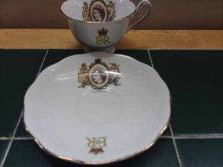 Vintage Teacup And Saucer Royal Albert E&r Queen Elizabeth Ii Coronation