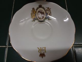 Vintage Teacup and Saucer Royal Albert E&R Queen Elizabeth II Coronation 2