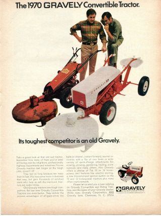1970 Print Ad Of Studebaker Gravely Convertible Tractor Mower
