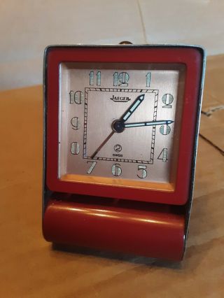 Vintage Jaeger Lecoultre Travel Folding Alarm Clock Swiss