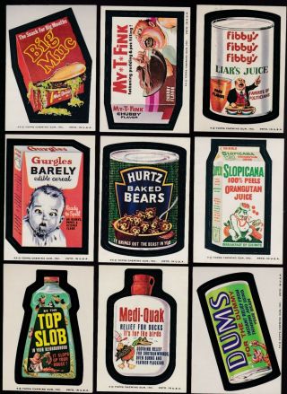 1974 Topps Wacky Packs Series 7 Complete Set W/puzzle Nm 33/33 Packages Grime