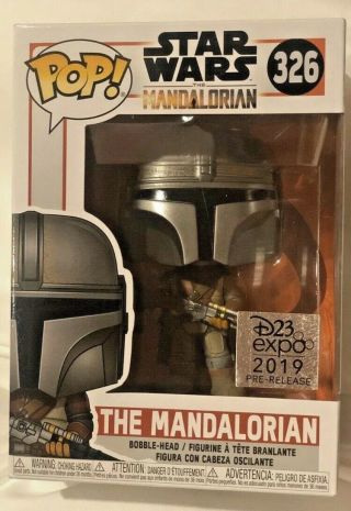 Disney D23 Expo Sticker 2019 Funko Pop Star Wars The Mandalorian In Hand 326