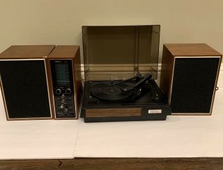 Vtg Montgomery Ward Airline Record Player,  Am/fm Stereo & 2 Speakers All