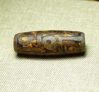 True Antique Old Tibetan Dzi Bead Agate Amulet 