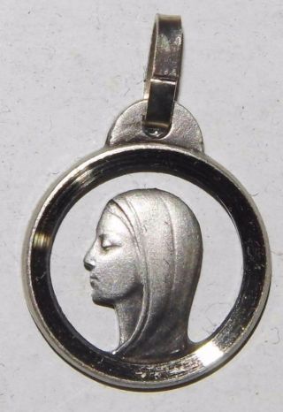Open Work Silver Holy Medal Virgin Mary Our Lady Of Lourdes Religious