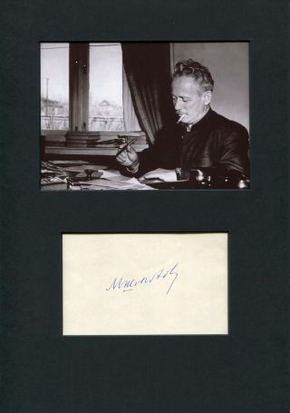 Mikhail Sholokhov Nobel Prize In Literature Autograph,  Signed Album Page Mounted