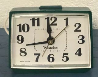 Vintage Westclox Dialite Green Electric Alarm Clock Model E54/55 - Made In Usa