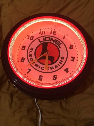 Vintage Lionel Trains Light Up Neon Clock - 14” Vintage Neon Clock