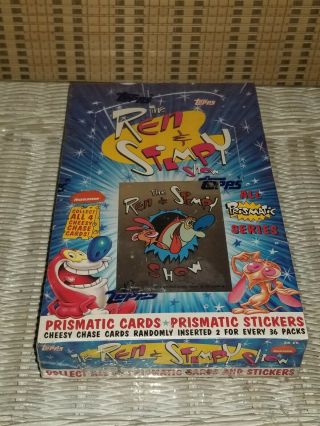 1993 Topps Ren And Stimpy Show Prismatic Cards/stickers Box Of 36 Packs