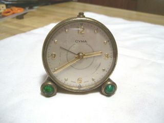 Antique Cyma Watch Co Swiss Desk Clock Art Deco