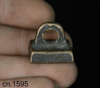 Curio Nepal Chinese Old Dyansty Palace Bronze imperial Seal Stamp Signet Statue 3