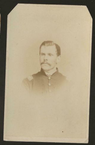 Civil War Cdv Union Officer Philadelphia Imprint Revenue Stamp