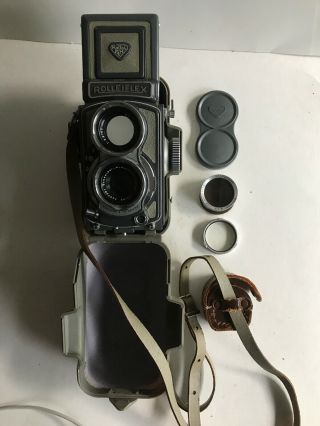 Vintage Rolleiflex Dbp Dbgm Camera Case Franke & Heidecke Heidosmat Xenar Lens