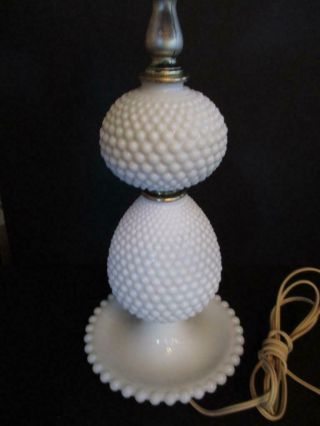 Vintage Milk Glass Hobnail 22 " Table Lamp