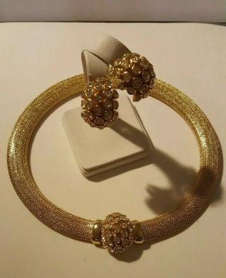 Unique Vintage Christian Dior Necklace & Earrings Set