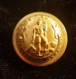 Civil War Confederate Virginia State Seal Staff Button Alberts Va - 20 - A - Ty Eq