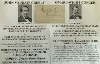 Civil War Colonel Clara Barton Red Cross Senator Congressman Autograph Signed Vf