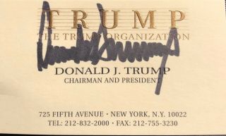 Signed Donald Trump’s Business Card