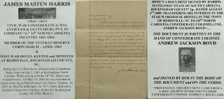 Civil War Confederate Colonel 45th Nc Infantry & Wia Pvt 14th Nc Document Signed