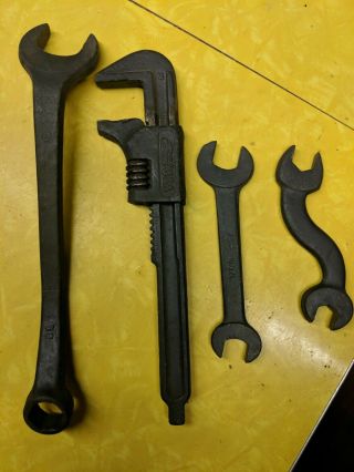 Vintage Ford Motor Company Tools Set Of (4) Model T Or A Adjustable & Open End