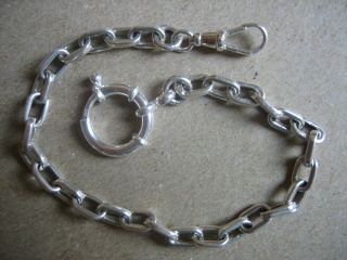 Vintage Unique S/silver Pocket Watch Chain 9.  1/2 In.  Long