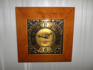 Vintage General Electric Telechron Wall Clock Model 2s57 Wood Framed - Awesome