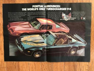 1980 Pontiac Trans Am & Firebird 2 Page Print Ad 11 X 16 Inch