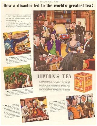 1938 Vintage Beverage Ad Lipton 