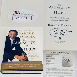 Barack Obama Audacity Of Hope Signed 1st Print Edition Book Jsa Loa Autograph ✍️