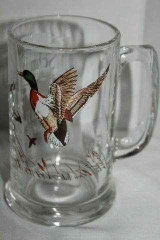 Vintage Schmidt Beer Glass Mug Wildlife Series Mallard Duck Collector Series