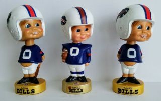 3 Vintage Buffalo Bills Football Player Bobble Head Nodders 1975 2 Styles