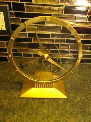 Art Deco Jefferson Golden Hour Vintage Mystery Clock 580 - 101 1950 