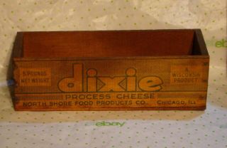Vintage Wooden Cheese Box 5 Lbs.  Dixie North Shore Food Products Co.  Chicago Ill