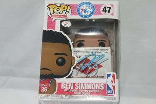 Ben Simmons Auto Signed Philadelphia 76ers Funko Pop Basketball 47 With