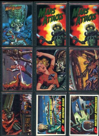 Topps 1994 Mars Attacks Archives Trading Cards Complete 100 Card Set,  Promos