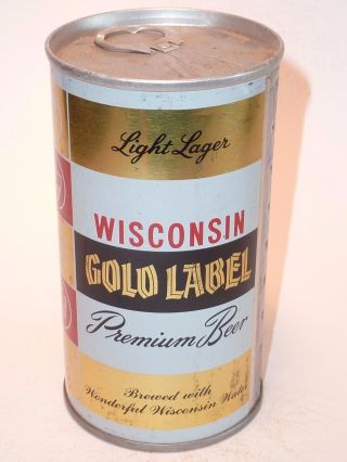 12oz Wisconson Gold Label Premium Beer S.  S.  Pull Tab