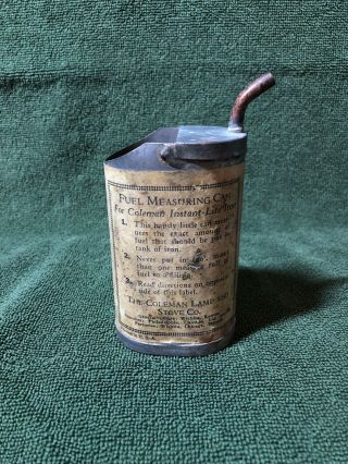 Vintage Coleman Lamp And Stove Company Fuel Measuring Can