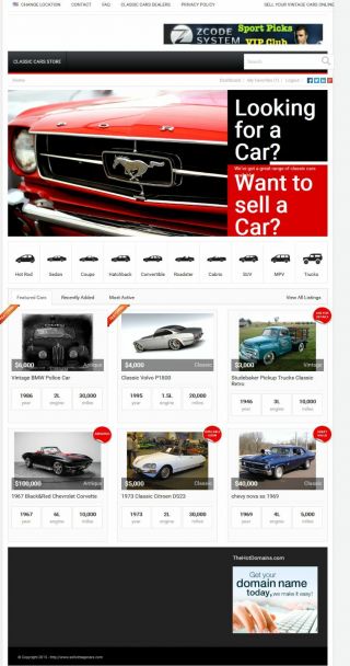 Online Vintage Cars Listing,  Sales | Domain,  Website & Content Sellvintagecars.  Com