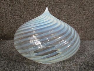 Antique Opalescent Swirl Dome Lamp Shade,  5 " Inch Fitter