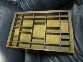 Vintage Small Printers Type Set Cabinet Drawer Tray Wood