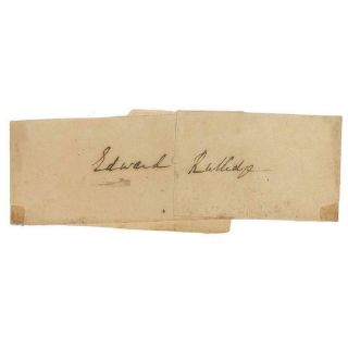 Edward Rutledge Rare Ink Signature - Youngest Declaration Signer & Sc Politician