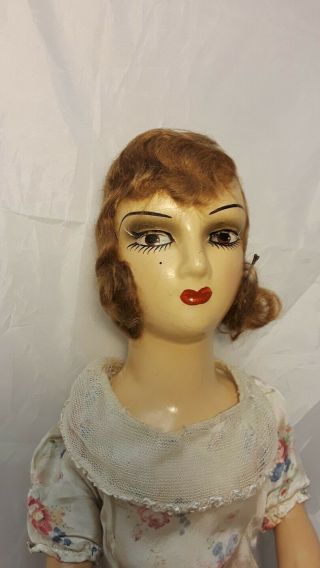 Vintage Boudoir Bed Doll 29 " Tall Circa 1920 