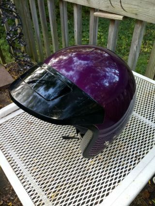 1995 Vintage Shoei Rj - 101v Moto Helmet Sz Med Purple Open Face 7 - 1/8 - 7 - 1/4