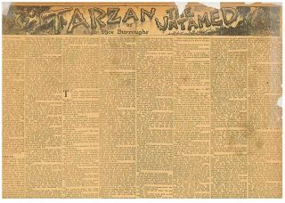 Edgar Rice Burroughs Tarzan Lord Greystoke Very Rare Piece August 1 1920 B1