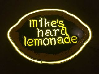 Mike’s Hard Lemonade Lighted Neon Sign Hanging/wall Mount 28” X 20”,  Fallon Usa