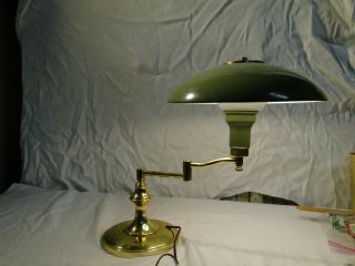 Vintage Mcm Mid Century Flying Saucer Ufo Metal Swivel Table Lamp Light